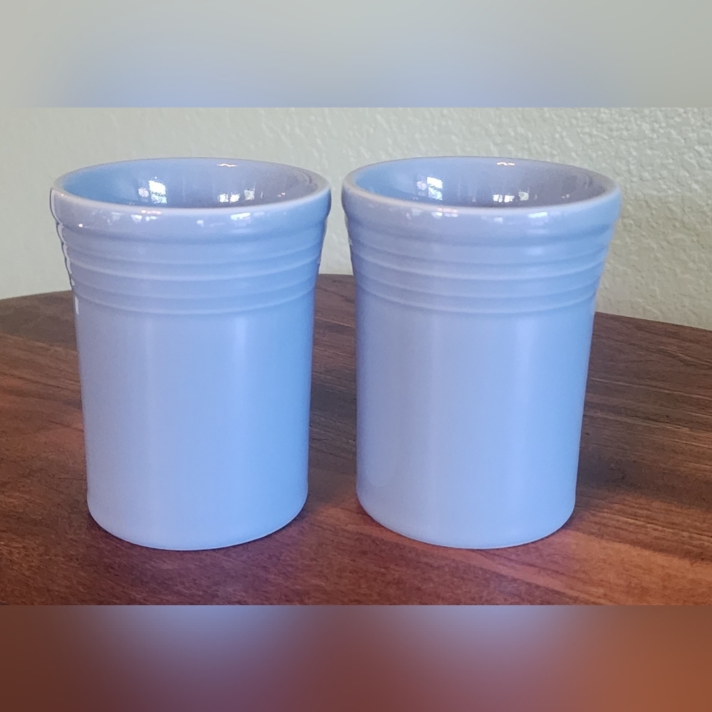 Vintage Homer Laughlin Fiesta Periwinkle Blue Tumblers Set of 2 Retired 5oz.